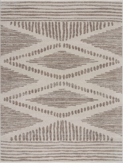 Boho Linear Pattern Rug - Ivory, Beige, Gray