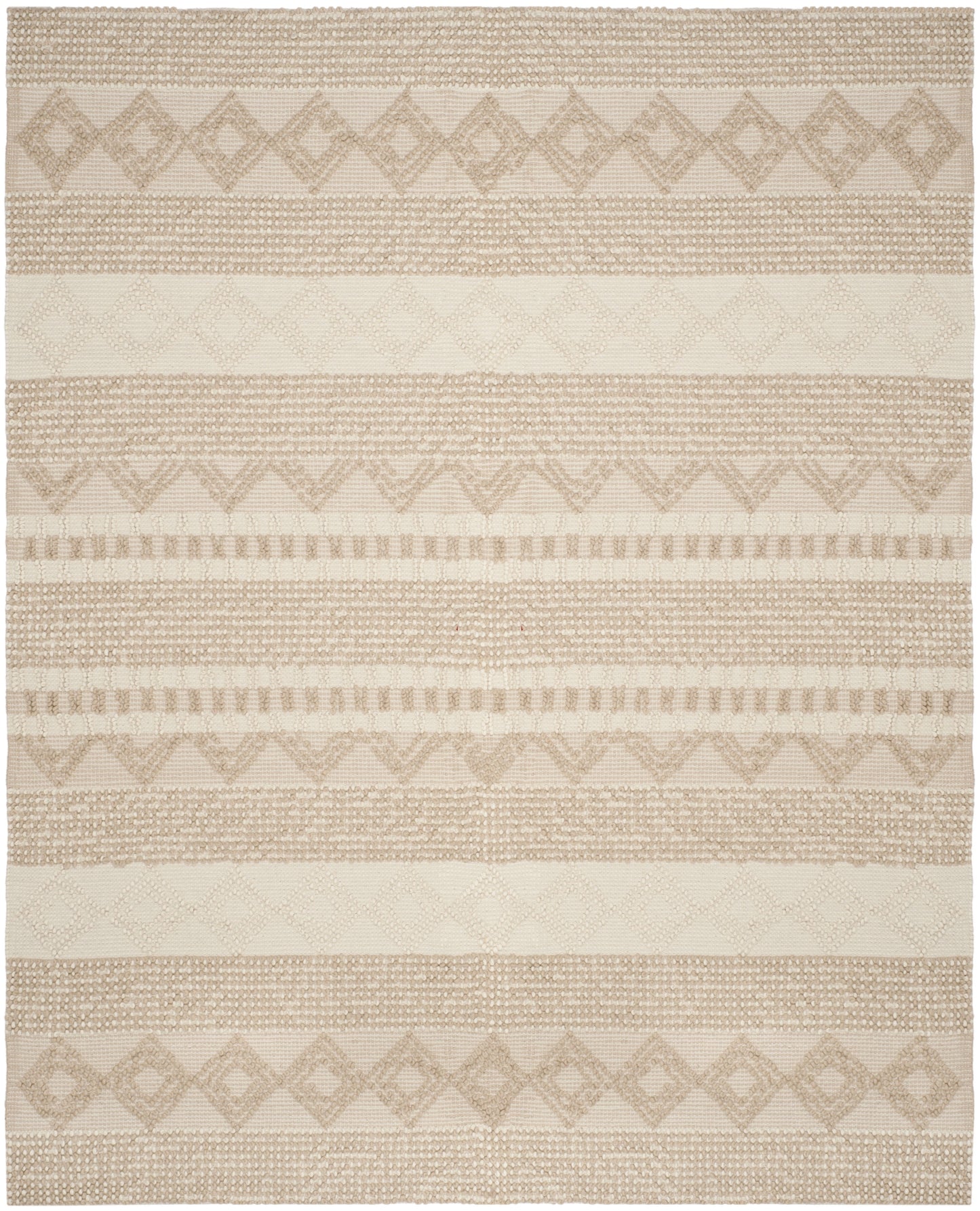 Minimalist Boho Pattern Rug - Ivory and Beige Geometric Design