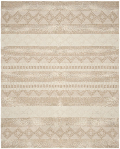 Minimalist Boho Pattern Rug - Ivory and Beige Geometric Design