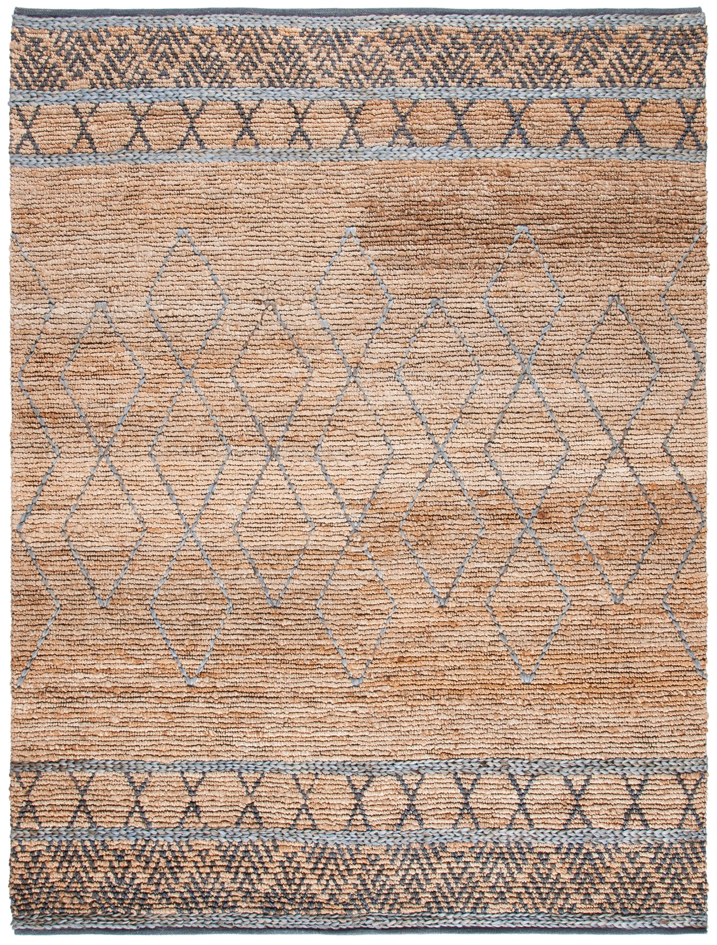 Boho Rustic Charm Rug - Natural Soft Sisal & Jute in Beige/Grey