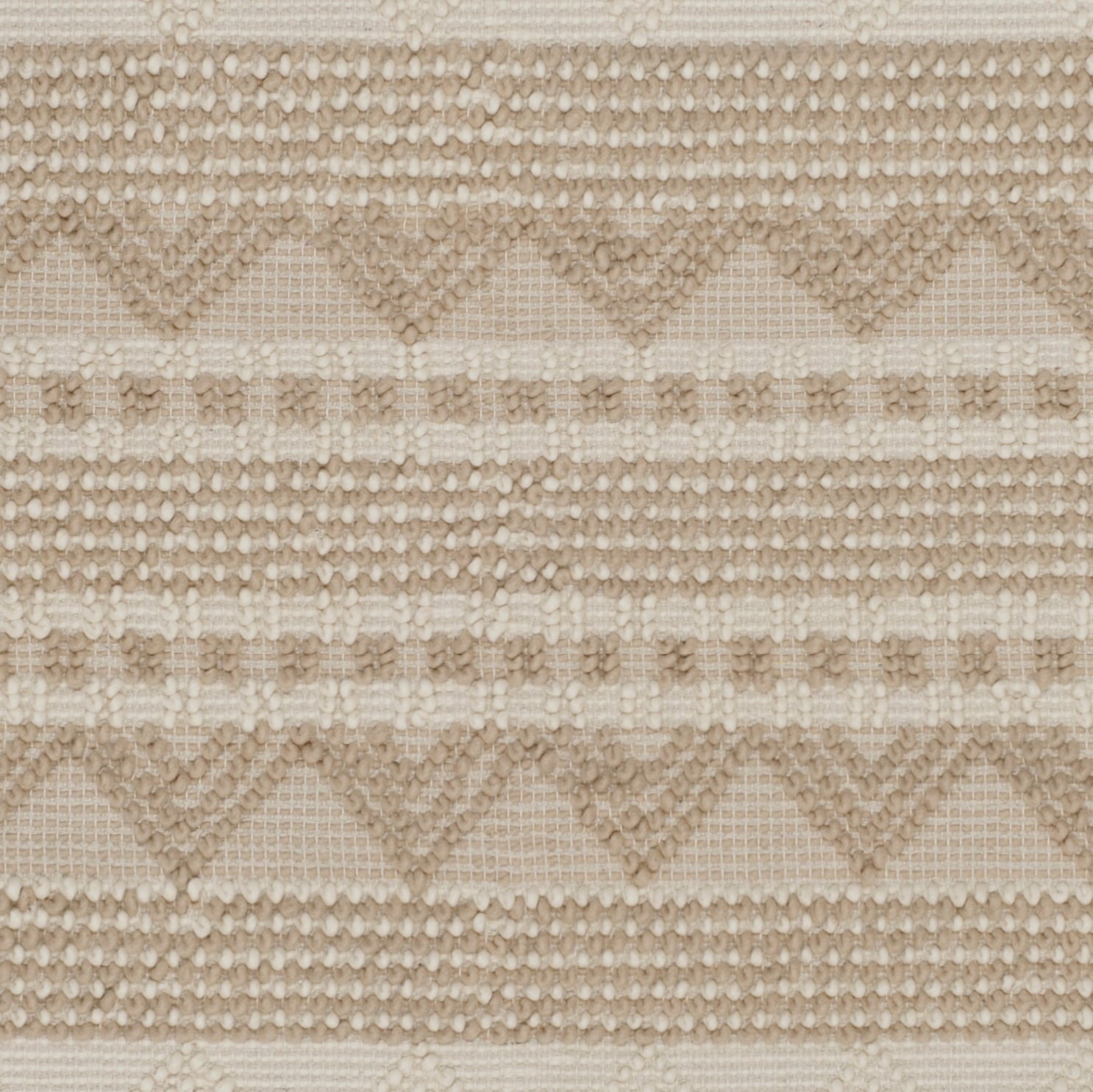 Minimalist Boho Pattern Rug - Ivory and Beige Geometric Design