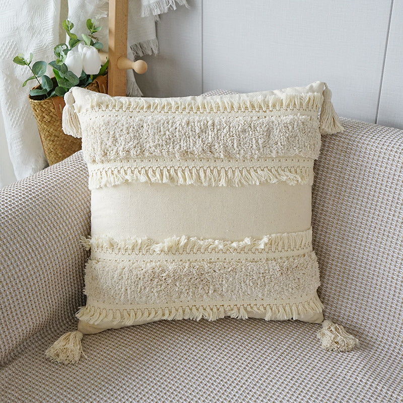 Pillowcase designed in boho style for the living room