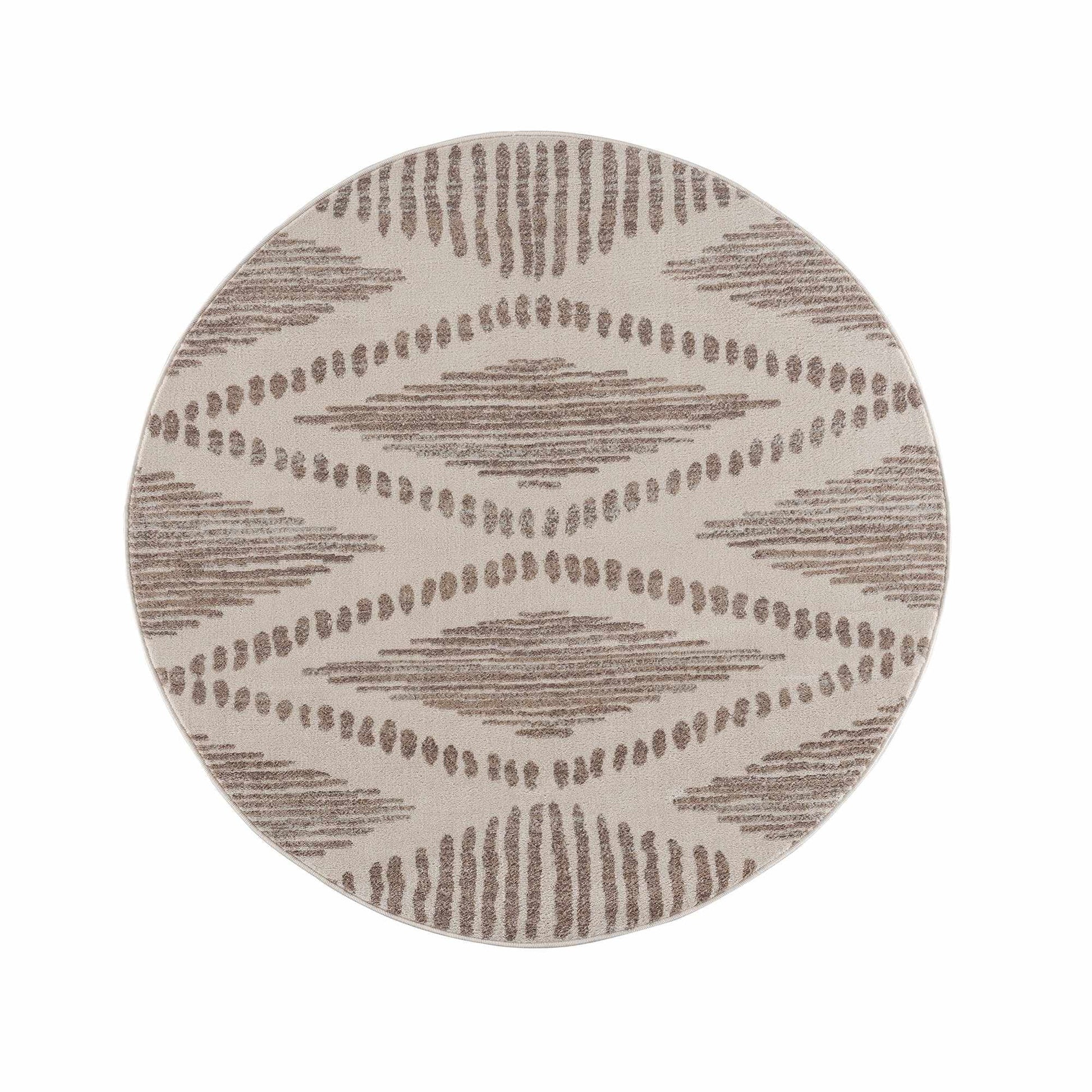 Boho Linear Pattern Rug - Ivory, Beige, Gray