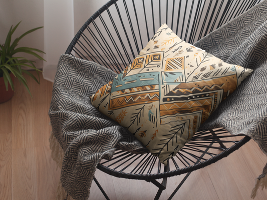 Boho pillow in earth tones