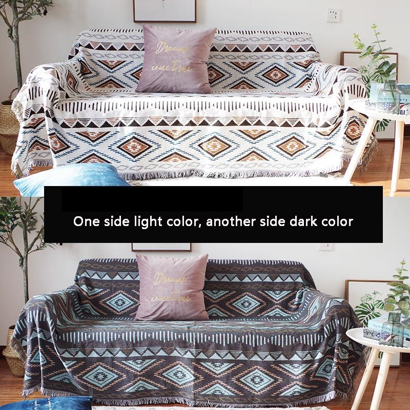 Geometric Pattern Double-Sided Use Sofa Blanket