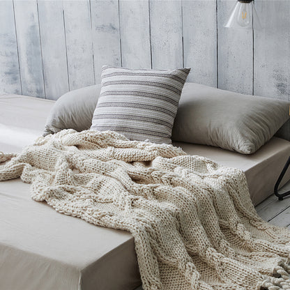 Handmade Knitting Woven Soft Blanket