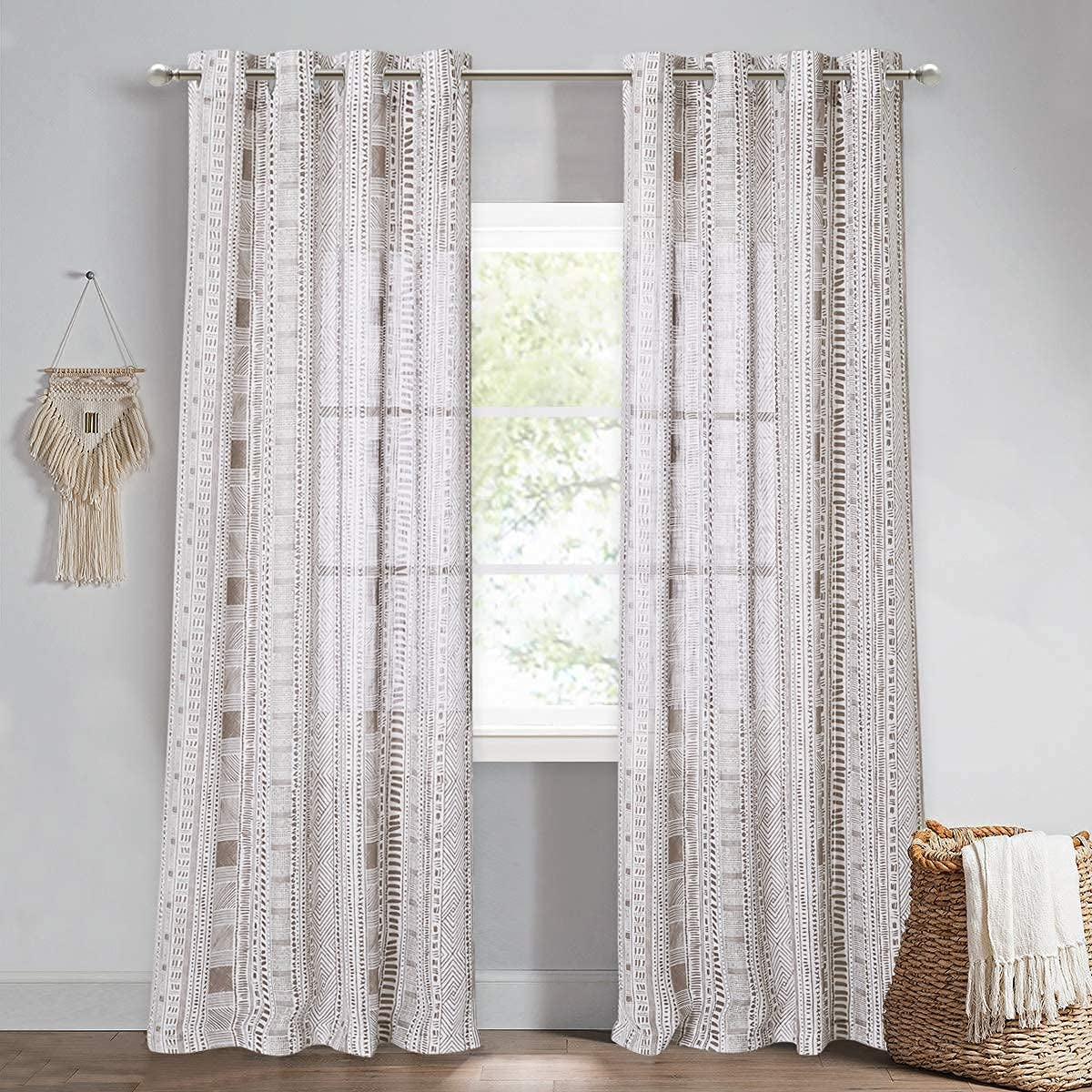 Sheer Curtains for Sliding Door 2 Panels