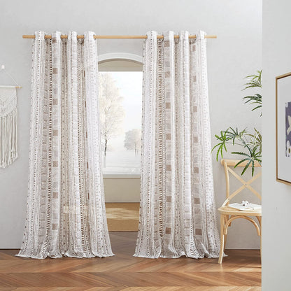 Grommet Vertical Flax Linen Sheer Curtain