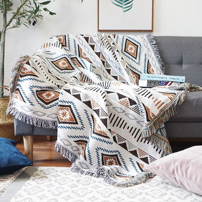 Geometric Pattern Double-Sided Use Sofa Blanket