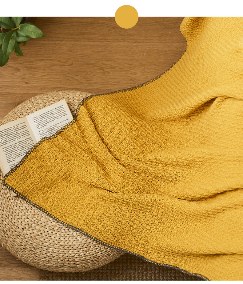 Cotton Waffle Nap Knitted Blanket | 5 Optional Colors