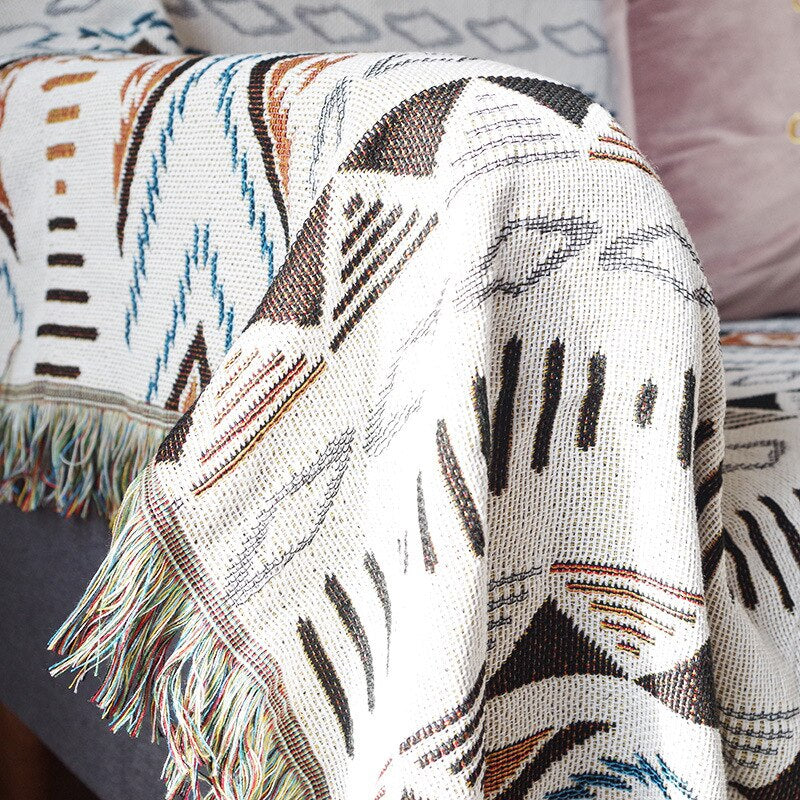 Geometric Pattern Double-Sided Use Sofa Blanket