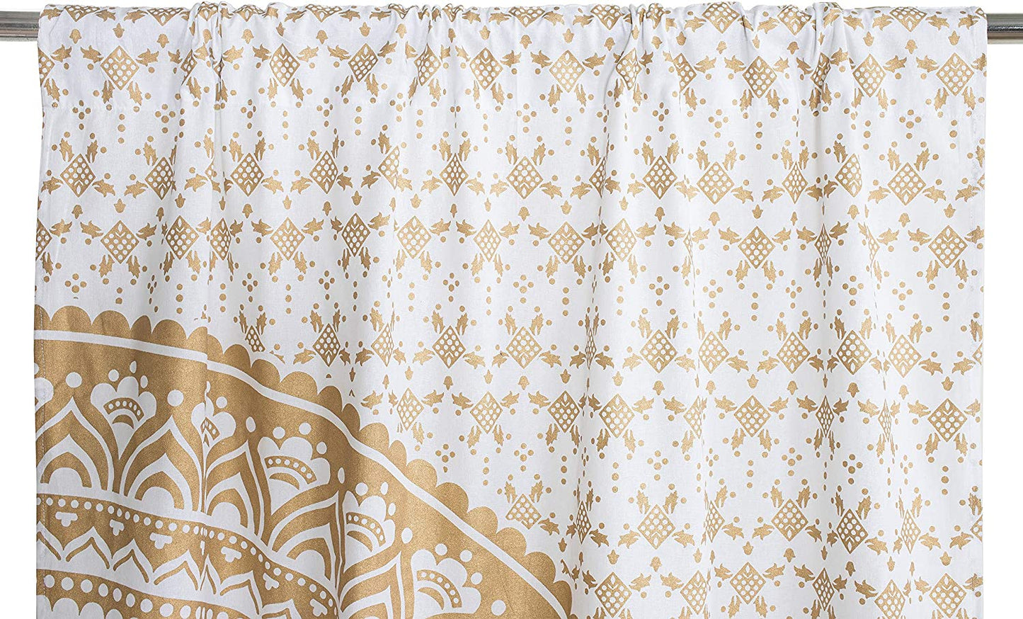 Indian Mandala Curtain Panels - Ombre and Gold