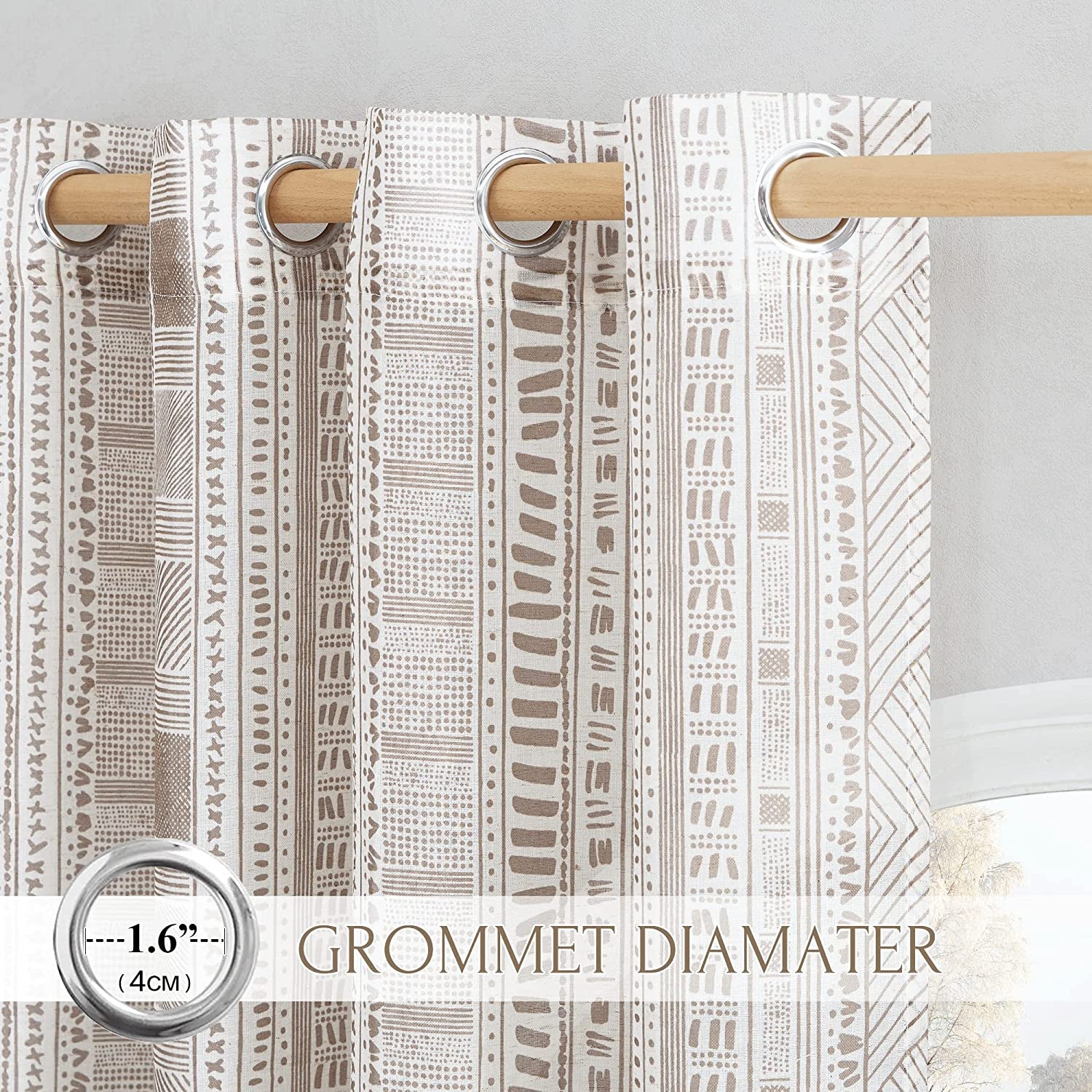 Grommet Vertical Flax Linen Sheer Curtain