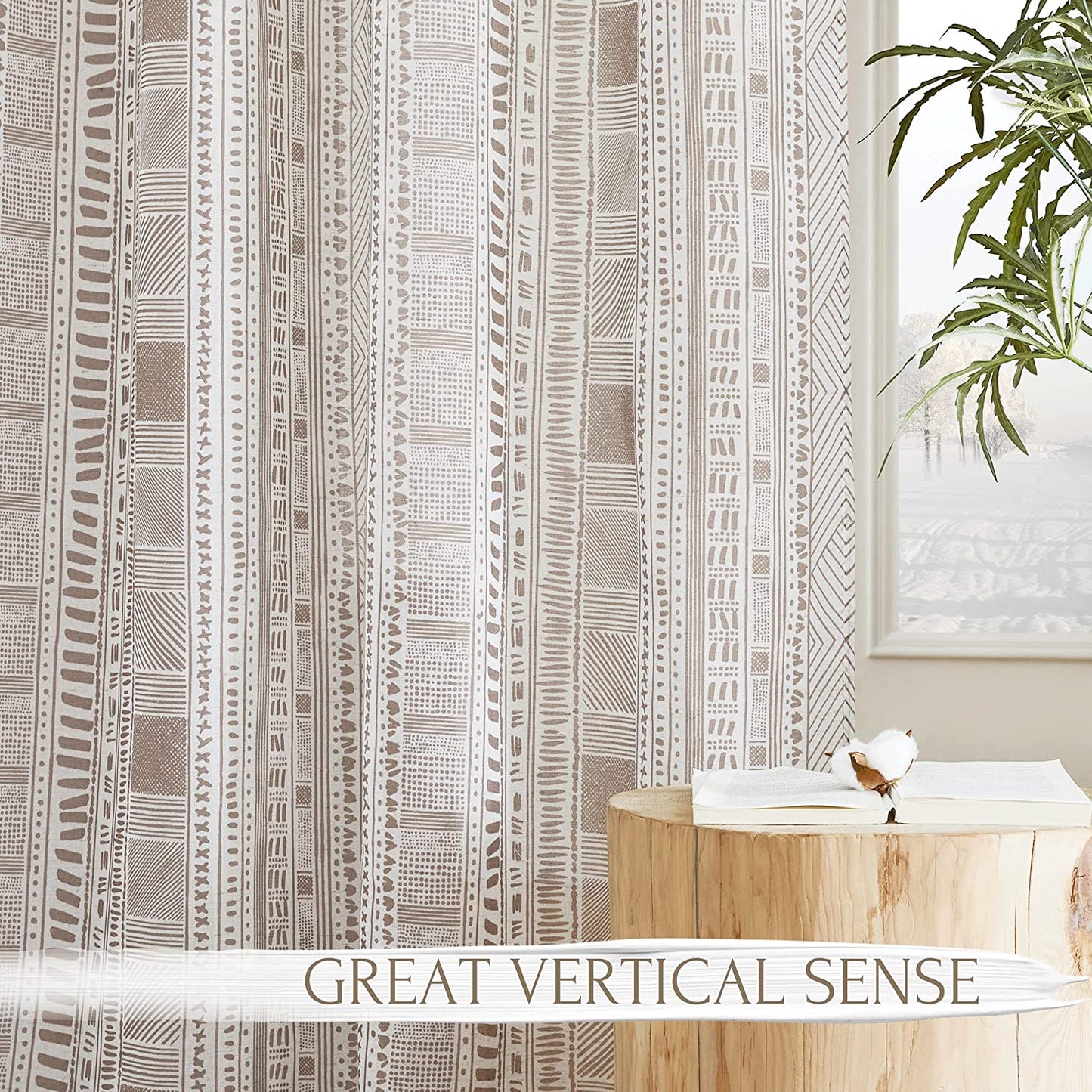 Grommet Vertical Flax Linen Sheer Curtain