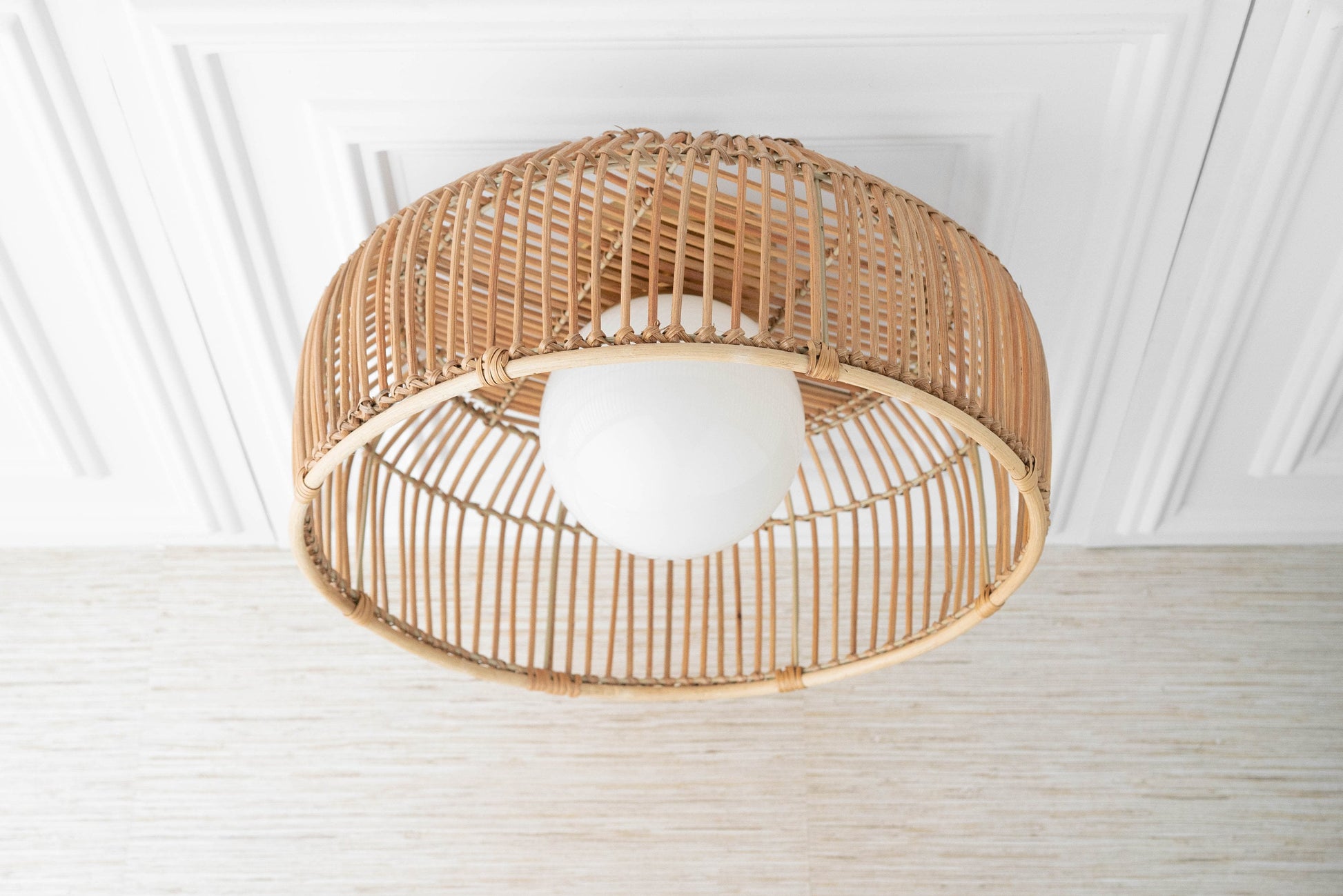 Rattan Basket Shade with Globe