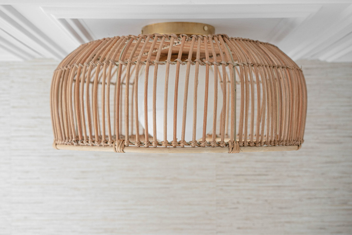 Rattan Basket Shade with Globe