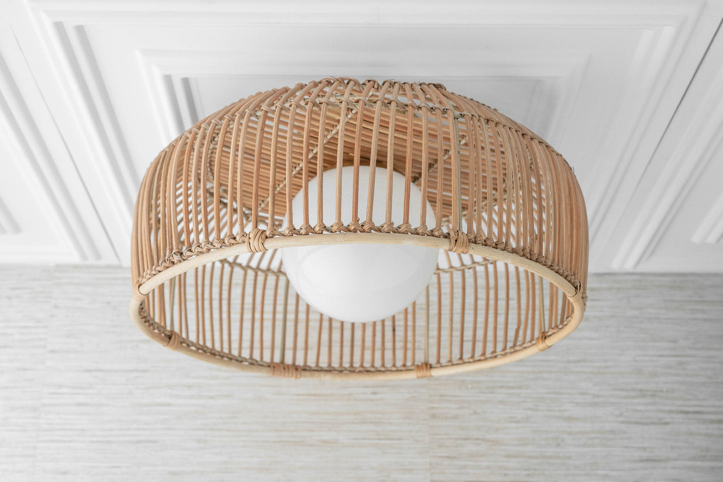 Rattan Basket Shade with Globe