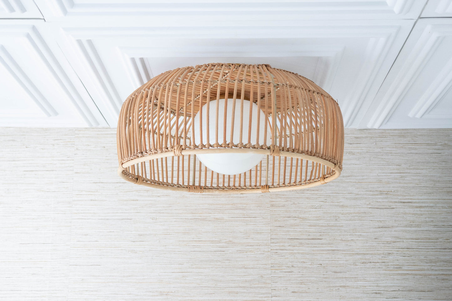 Rattan Basket Shade with Globe